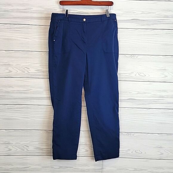 Chico's cropped chinos in blue Women's Size 12 (Chico's size 2) - Picture 1 of 14